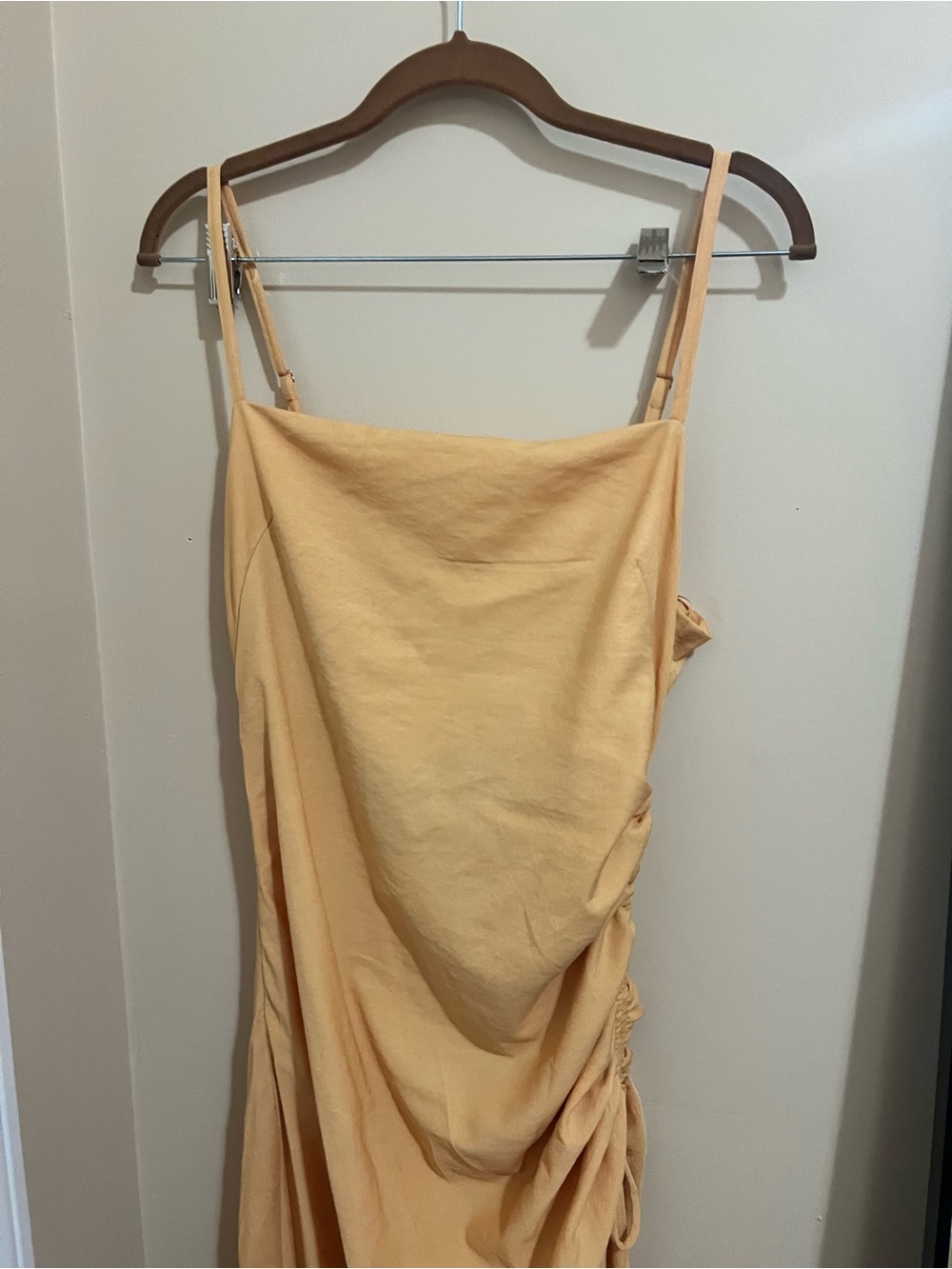 JLuxLabel: Women’s Peach Spaghetti Strap Ruched Dress
